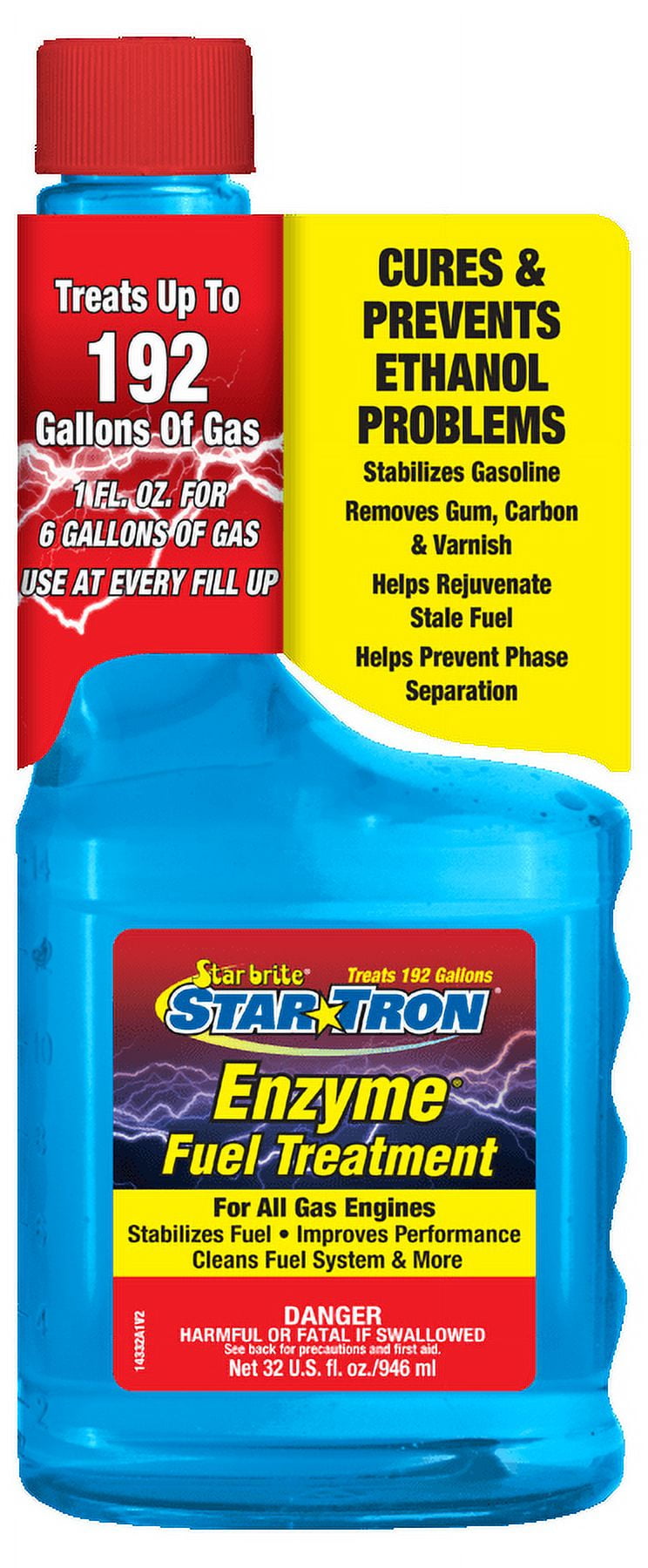 Star Brite Star Tron Enzyme Fuel Treatment - Classic Gas Formula - 32 oz Treats 192 Gallons